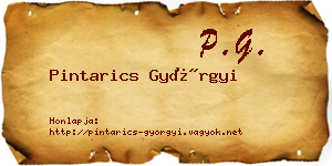 Pintarics Györgyi névjegykártya